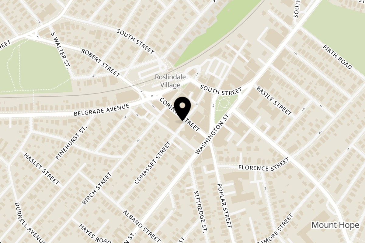 Map showing the location of Fornax Bread Company on 27 Corinth St in Boston